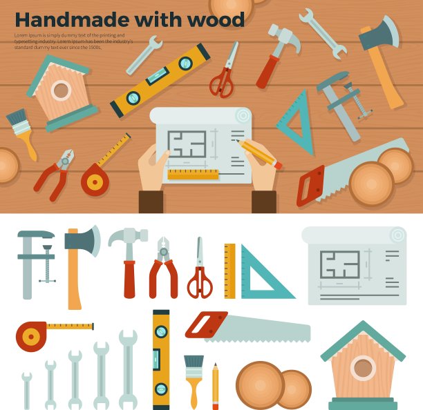 工具手工与木材爱好概念图片下载