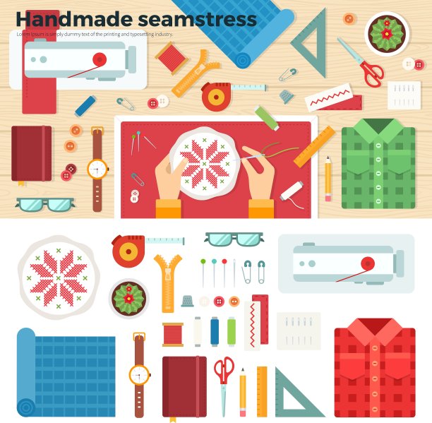 手工裁缝爱好概念工具图片下载