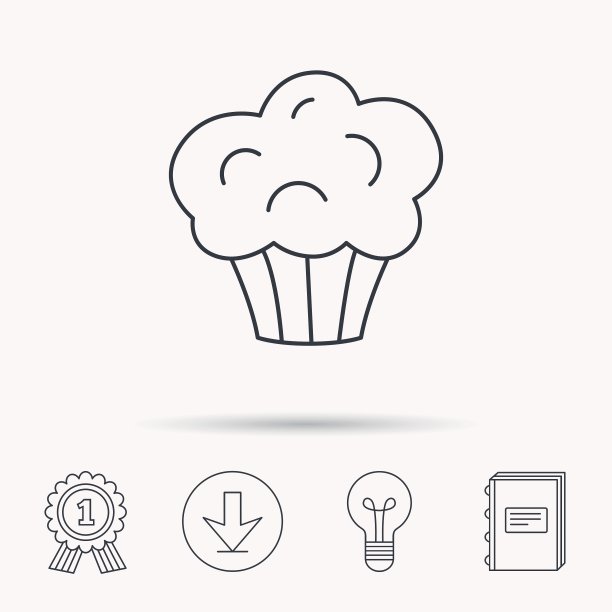 松饼图标纸杯蛋糕甜点标志图片下载