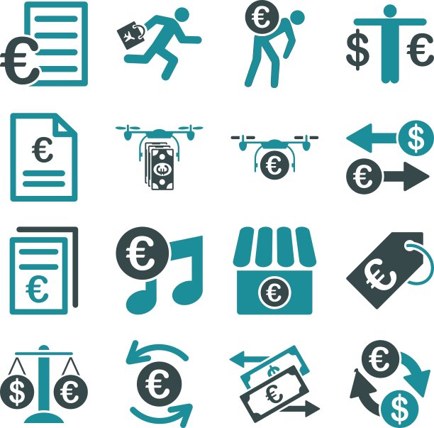 欧洲银行业务和服务工具图标图片下载