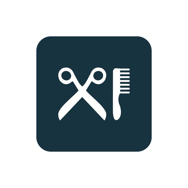 理发店图标圆角正方形按钮图片下载