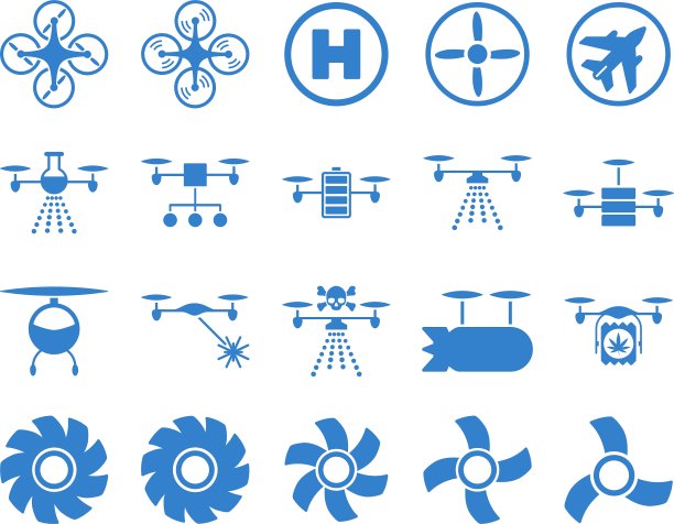 无人机和四轴飞行器工具图标图片下载