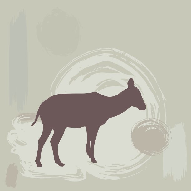 羚羊小鹿的剪影在垃圾背景图片下载