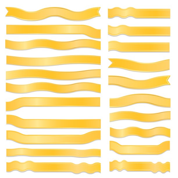 白色背景上的金色丝带图片下载