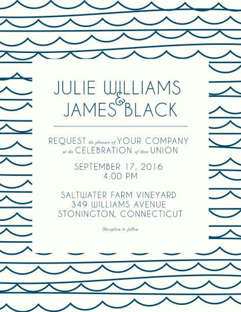 婚礼请柬与抽象的水图片下载