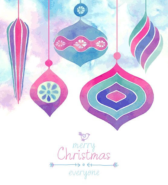 水彩的装饰物图片下载