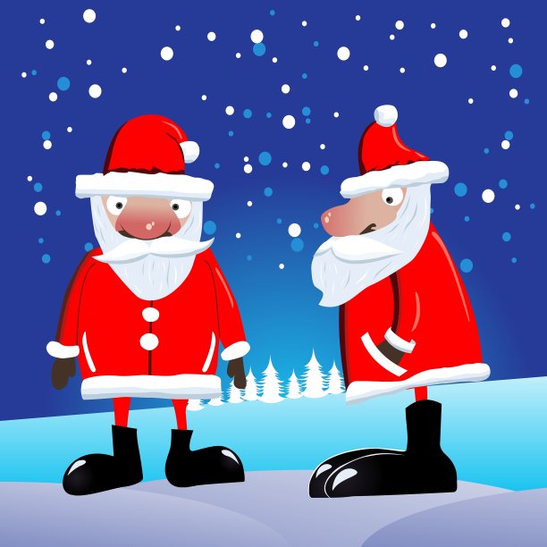 圣诞老人的正面照片和侧面图图片下载