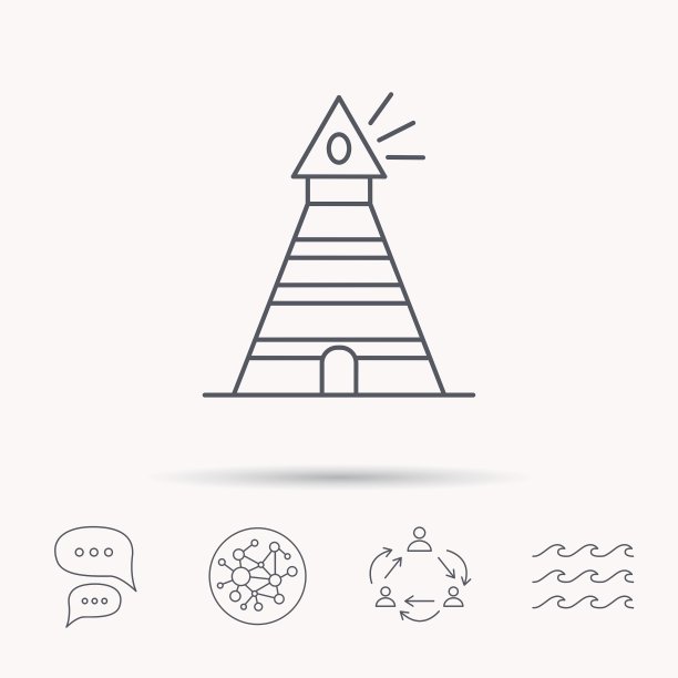 灯塔图标探照灯信号标志图片下载