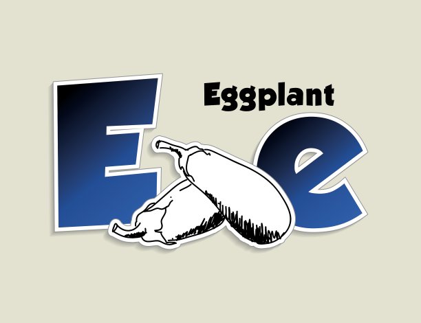 水果和蔬菜，字母E图片下载