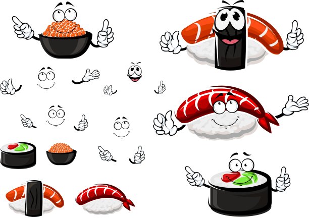 手握寿司红鱼子酱寿司卷图片下载