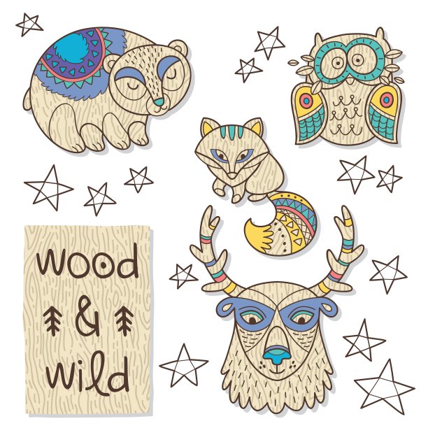 木制动物形象环保玩具图片下载