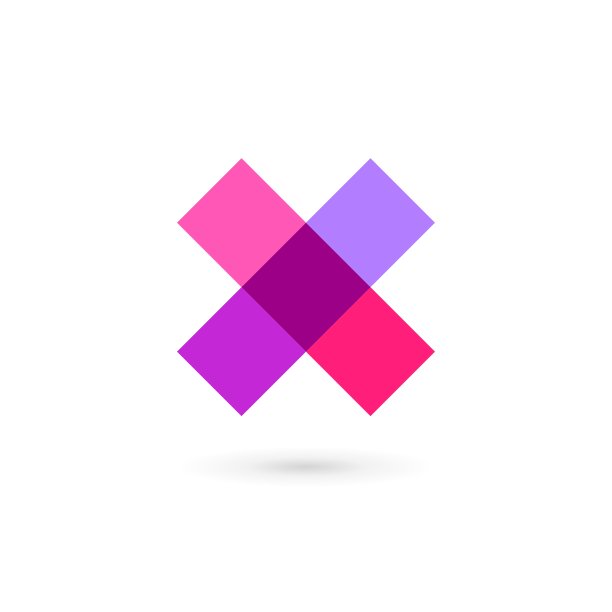 字母X交叉马赛克Logo图标设计模板图片下载