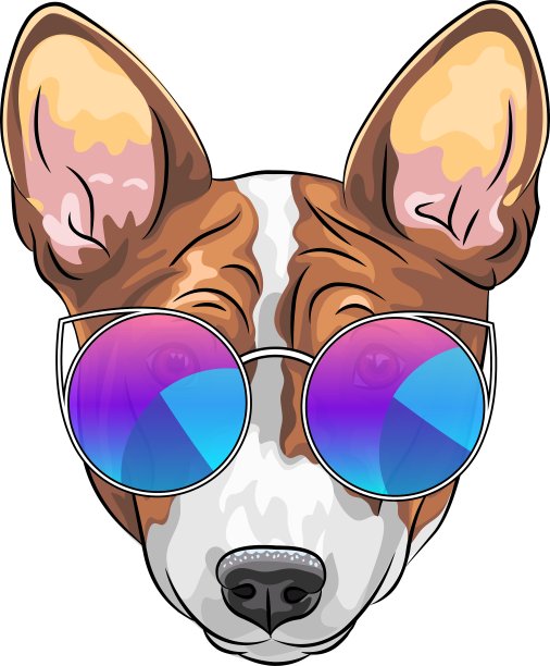 戴眼镜的时髦严肃的狗比格尔图片下载