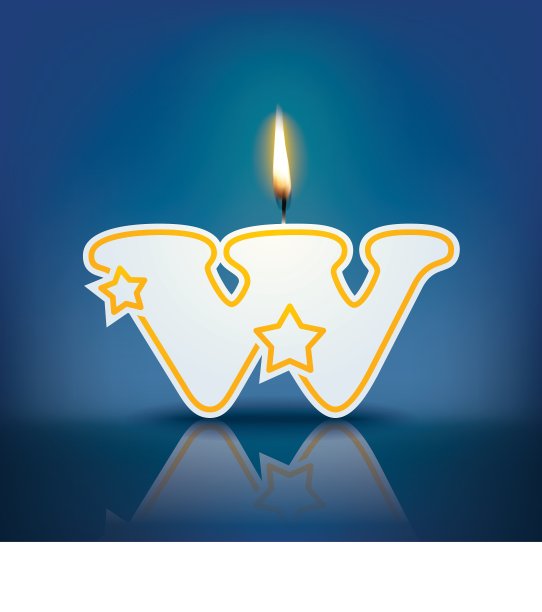 蜡烛字母w与火焰图片下载