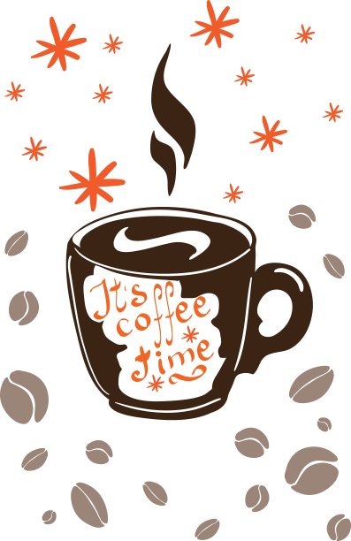 这是咖啡时间手绘海报模板图片下载
