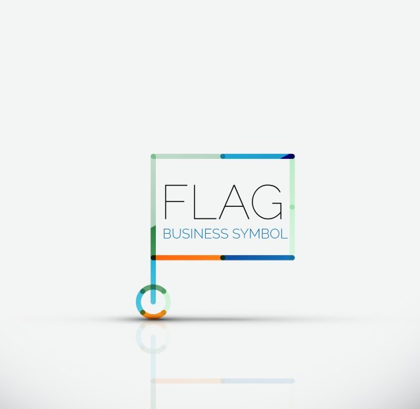 标志旗帜抽象线性几何商业图标图片下载