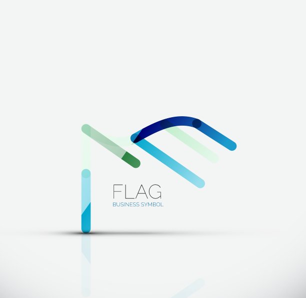 标志旗帜抽象线性几何商业图标图片下载