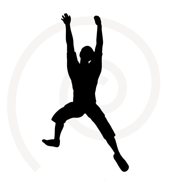 白色背景上孤立的男子剪影图片下载