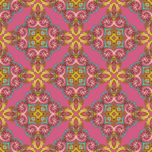 锦缎装饰无缝图案图片下载