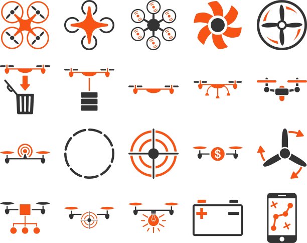 无人机和四轴飞行器工具图标图片下载
