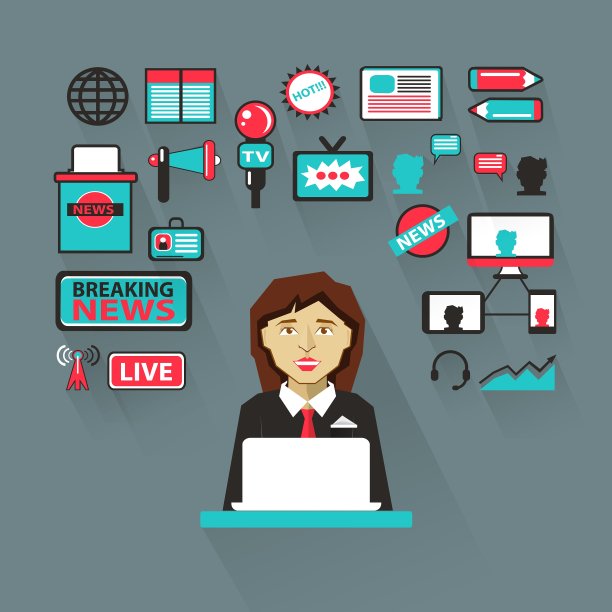 人的职业平面信息图女主播图片下载