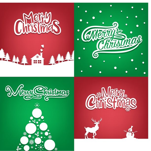 收集四张圣诞卡图片下载