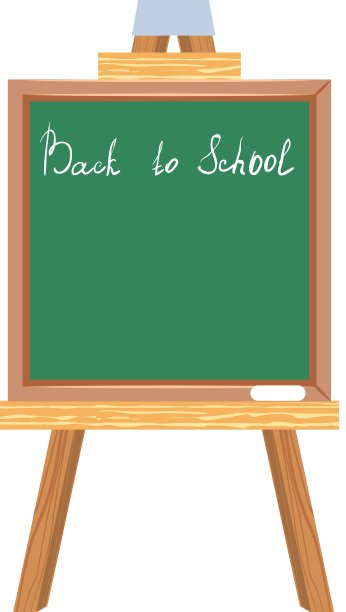 绿色黑板回到学校图片下载