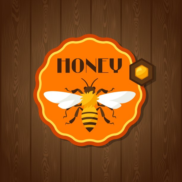 背景设计与蜂蜜和蜜蜂对象图片下载