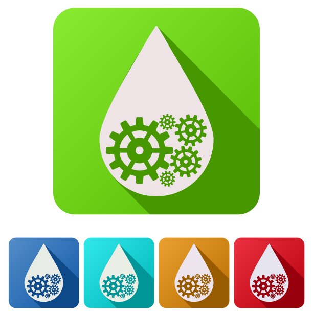 设置扁平图标的石油行业下降符号与图片下载