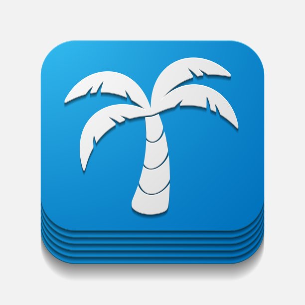 方形按钮棕榈图片下载