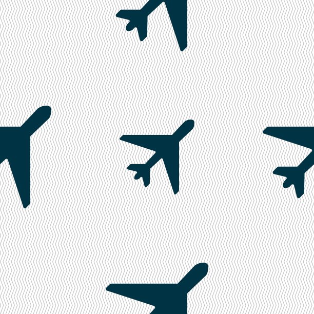 飞机图标符号无缝图案与几何图片下载