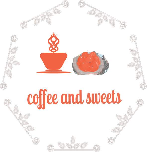 咖啡装饰图标设置与饮料和糖果图片下载