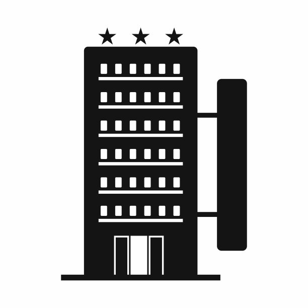 酒店建筑黑色简约图标图片下载