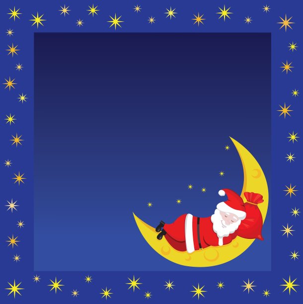 圣诞框架睡觉的圣诞老人图片下载