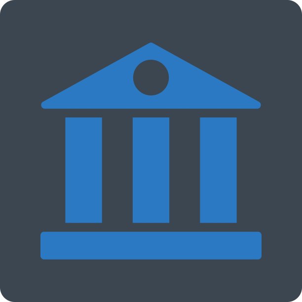 银行平滑蓝色圆形按钮图片下载