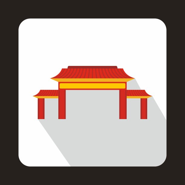 宝塔图标平面风格图片下载