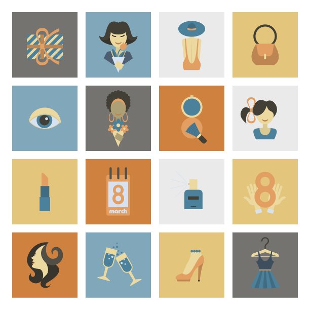 妇女节图标集图片下载
