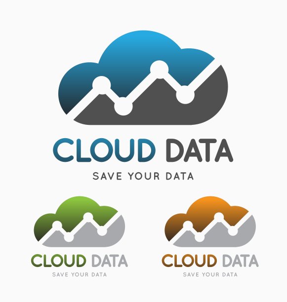 云数据技术标志概念图片下载