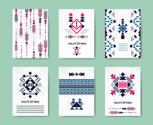 美国土著部落的创意卡片和图片下载