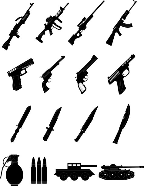 军事武器图标集图片下载