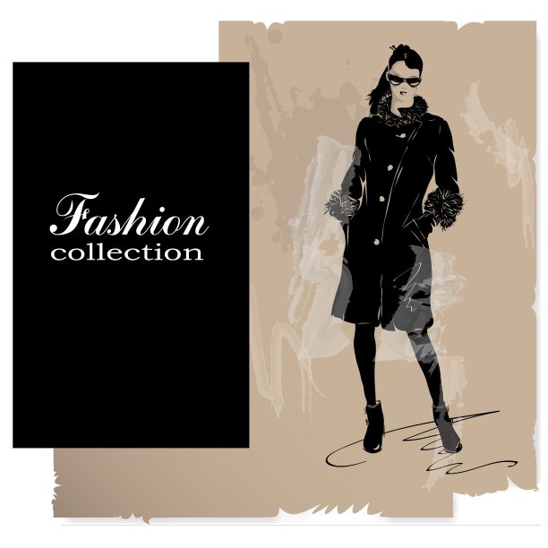 素描风格的时尚女孩图片下载