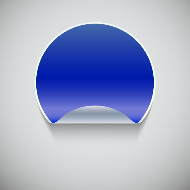 圆形的蓝色贴纸图片下载