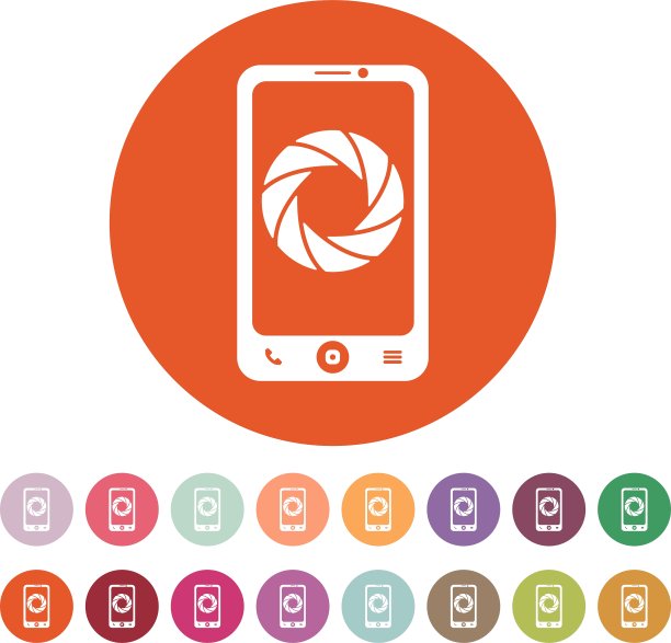 自拍图标Foto符号Flat图片下载