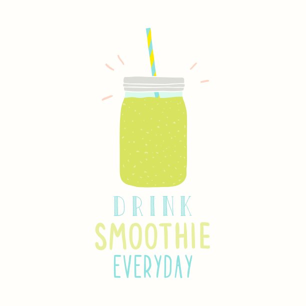 每天喝冰沙可爱的手绘罐子图片下载