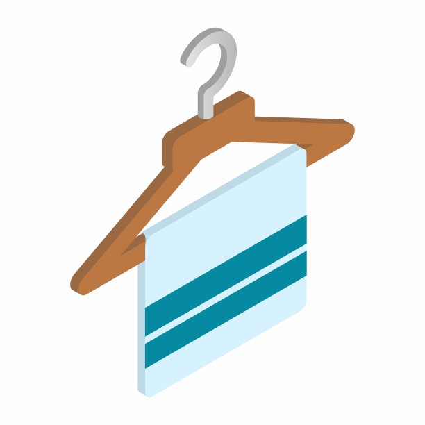 围巾在衣架上等距3d图标图片下载