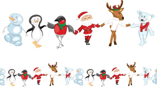 无缝图案刷传统圣诞图片下载