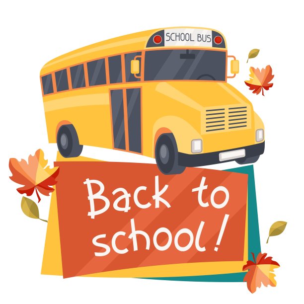 回到学校背景与黄色巴士图片下载