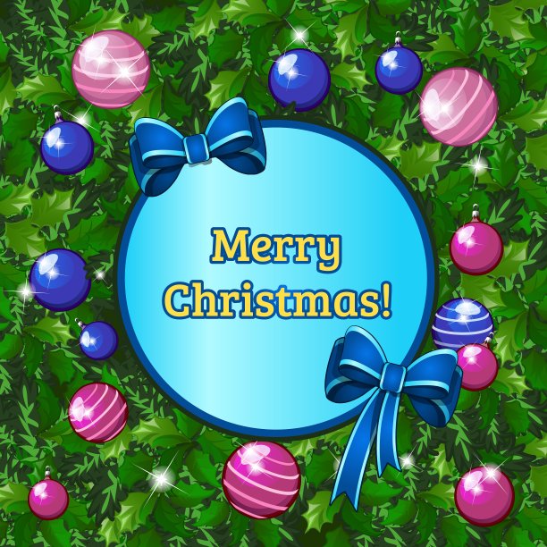 带有圆形文字空间的节日贺卡图片下载