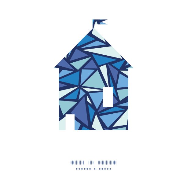 抽象的冰晶房子剪影图案图片下载