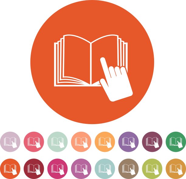 打开的书图标手册和教程图片下载